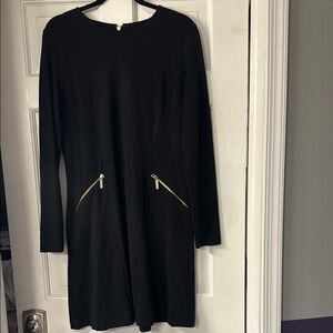 MICHAEL Michael Kors Black and Gold Long Sleeve Dress